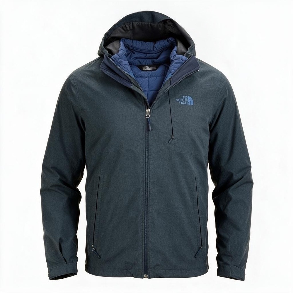 The North Face DryVent Triclimate Jacket Mens M Gray Blue 3-in-1 Insulated #3020